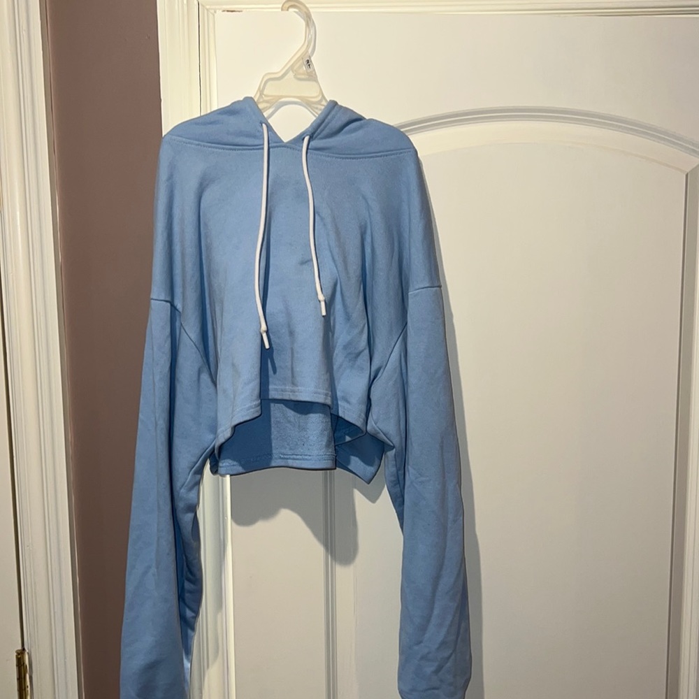 Blue Fashion Nova Cropped Hoodie, Size L